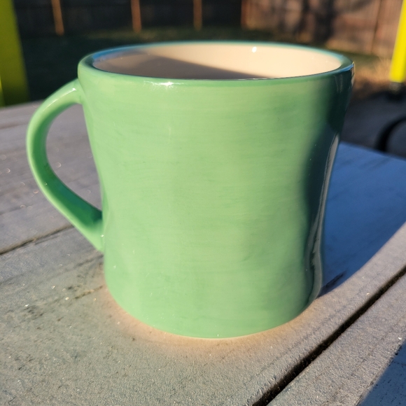 Anthropologie Monogram "W" Mug Green & White ~ Wendy ~ Will ~ Whatever! ~ VGUC - Picture 3 of 14